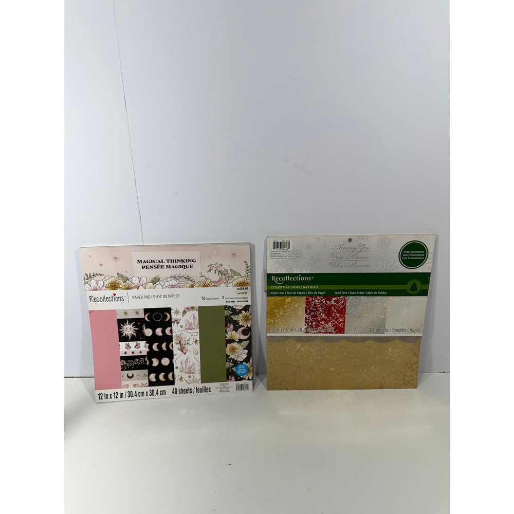 lot Recollections 12x12 Paper Pad Bundle Magical Thinking & Christmas Merc Glass